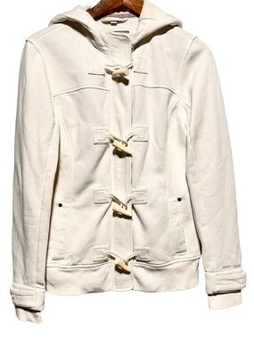 ESPRIT Cream Toggle Hooded Jacket Quiet Luxury Minimalist Preppy Soft